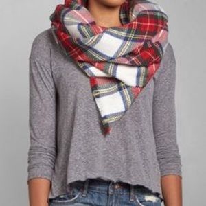 Plaid blanket scarf