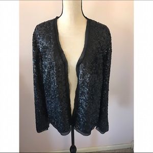 Talbots sequined open jacket
