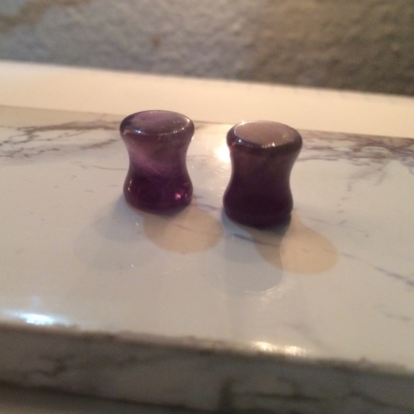 amethyst stone 0g plugs