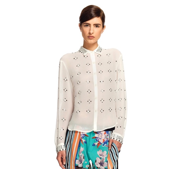 Clover Canyon Rhinestone Embellished Blouse - Picture 3 of 4