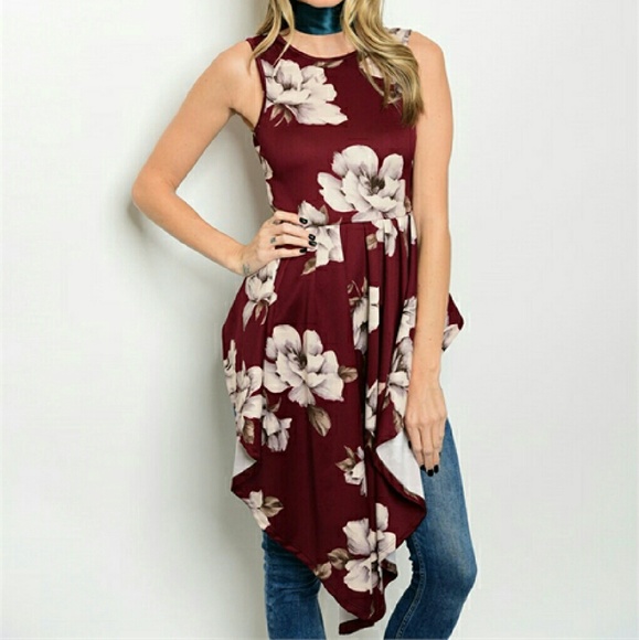 FLORAL PEPLUM TOP NWOT - Picture 4 of 4