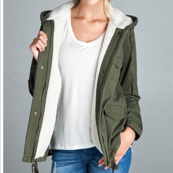 New Fur lined  Utility Style Jacket - Picture 3 of 3