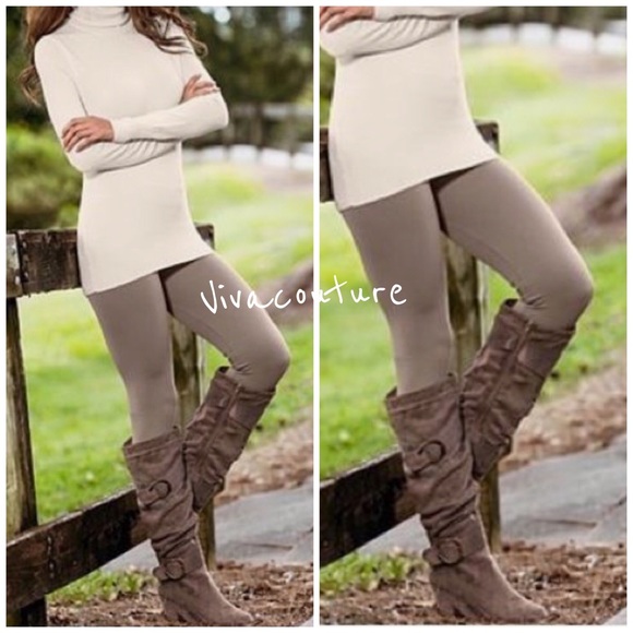 Vivacouture Pants - Mocha Fleece lined leggings