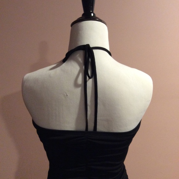 Black dress with asymmetrical hemline. - Picture 2 of 2