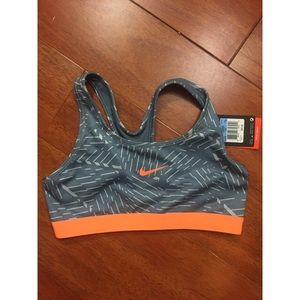 Gray and Orange Nike Sports Bra
