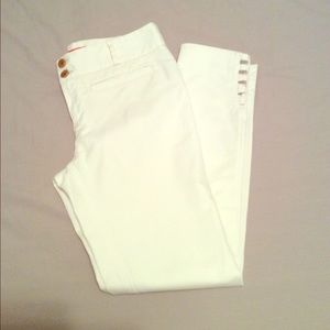 Anthropologie Cropped White Cotton Pants