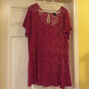 Torrid floral lace peplum top