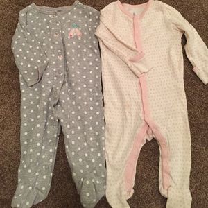 Bundle of 2 girls footed pajamas