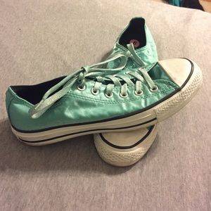 Mint green sparkly Converse!