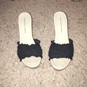 Size 6 black wedge sandal