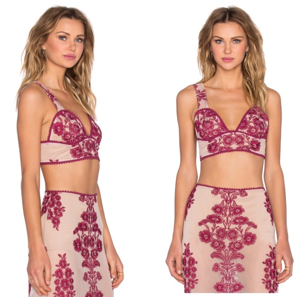 For Love and Lemons Tops - For Love and Lemons Temecula Crop Top in wine