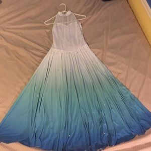 Blue and white ombré dress