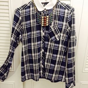 Maje plaid blouse, sz. 2/S