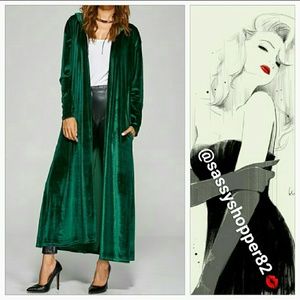 emerald green duster coat