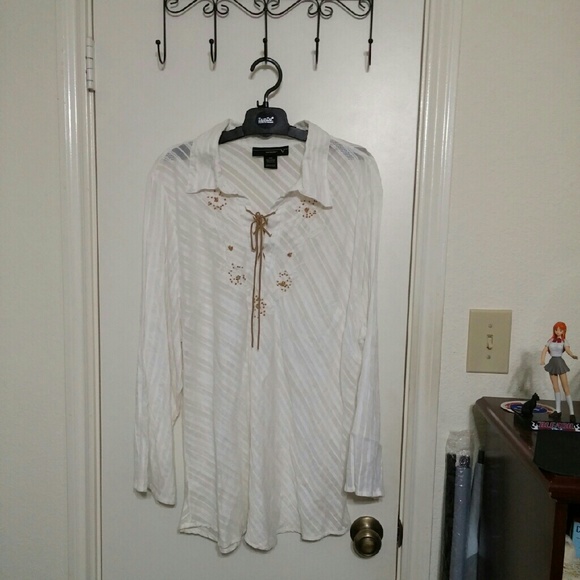Sheer Lane Bryant peasant blouse