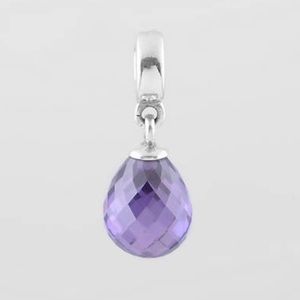 Pandora purple facet crystal dew drop dangle charm