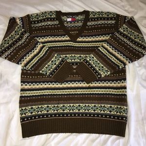Tommy Hilfiger vintage, unique V neck sweater