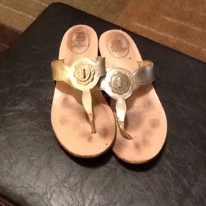 Jack Rogers lilah gold sandals turn lock  size 8.5