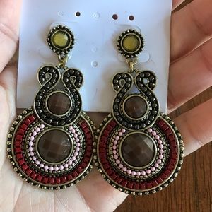 Vintage Bohemian Style Enamel Beads Drop Earrings