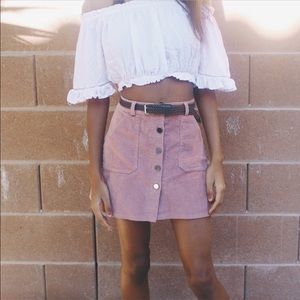Pink corduroy skirt