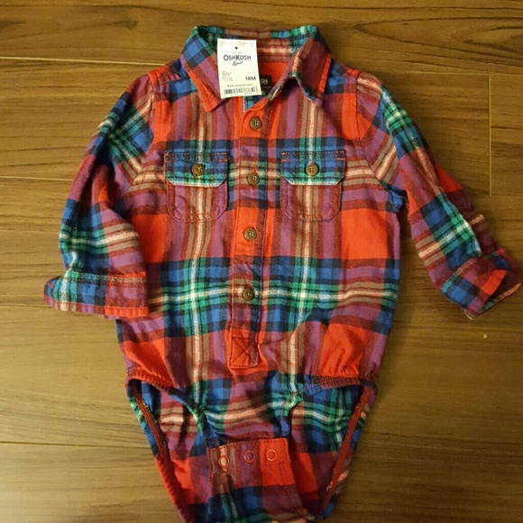 OshKosh Flannel Bodysuit Size 18 months