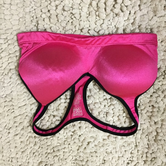 Pink sports bra with built in cups