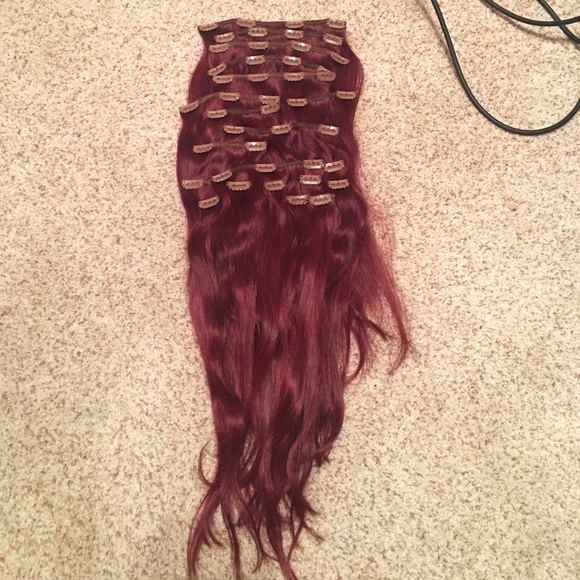 Burgundy Human hair Extensions