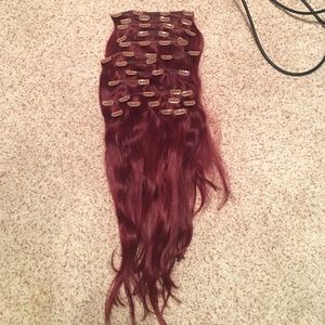 Burgundy Human hair Extensions
