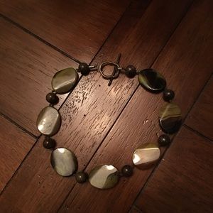 Custom made beaded necklace earth tones