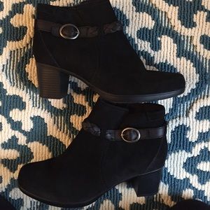 Clark's Black suede booties
