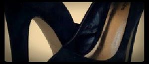 Black Suede Platform Pumps