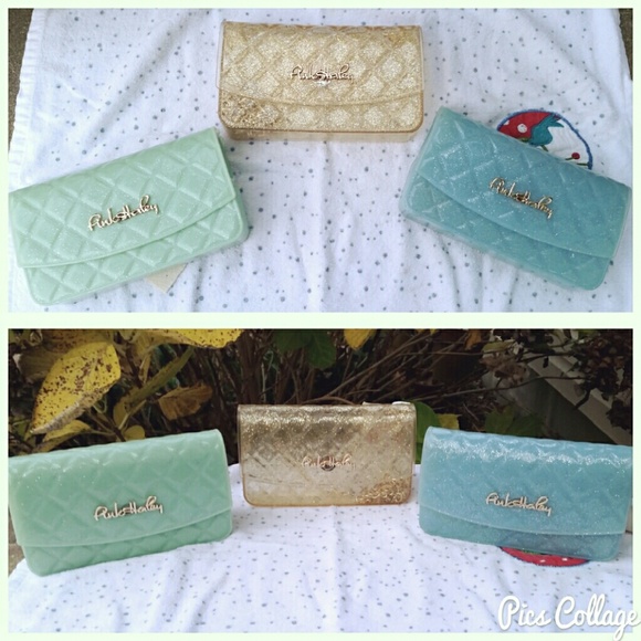 Mint Green Glittery Jelly Clutch
