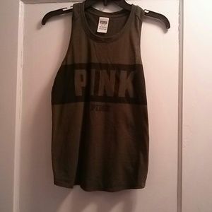 Olive green open back tank