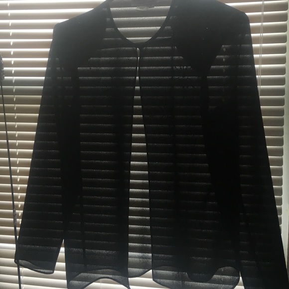 A long sheer jacket with embroidered snowflakes !