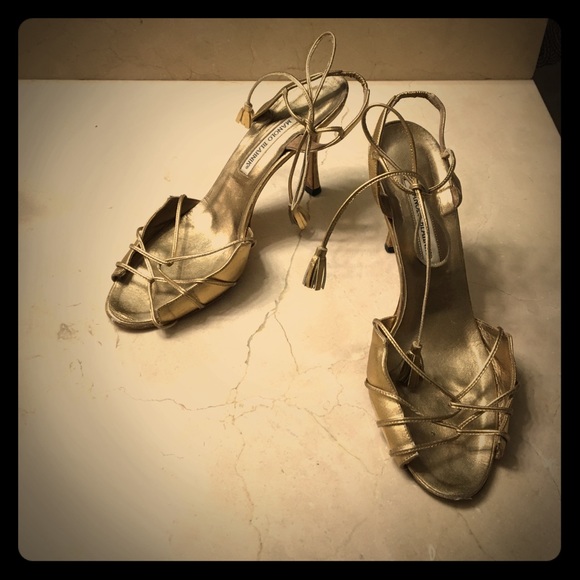 Golden Manolo Blahniks