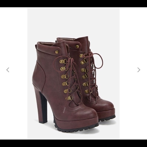 Heeled combat boots