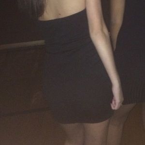 Mesh Front Open Back Homecoming Dress