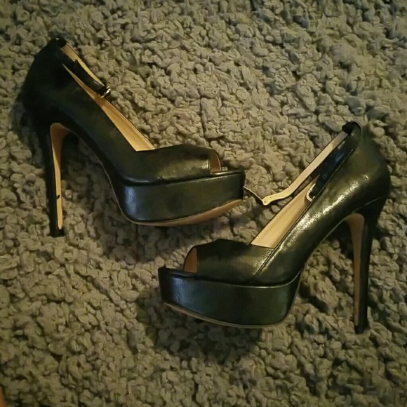 Black Open Toe Heels