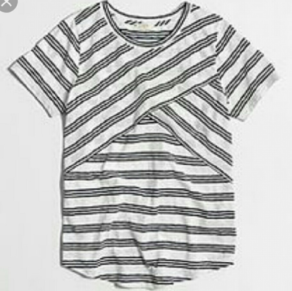 J. Crew Factory linen cross striped tee