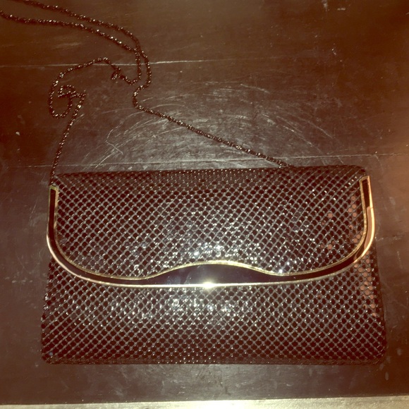 Vintage Black and Gold Metal Clutch - Picture 1 of 4