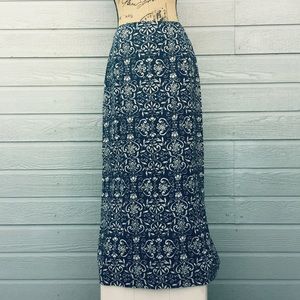 Paisley Talbots High Waisted Maxi Pencil Skirt