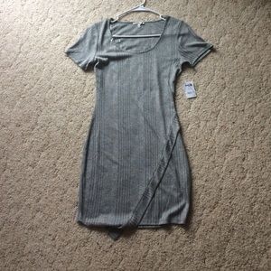 light grey asymmetrical dress