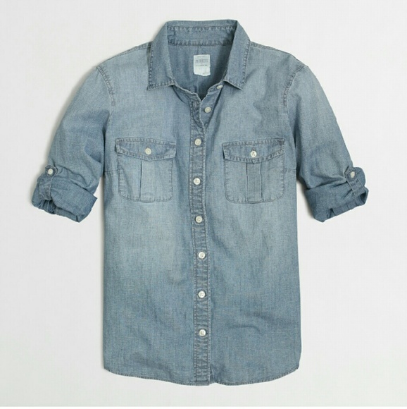 J. Crew two pocket chambray denim shirt