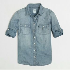 J. Crew two pocket chambray denim shirt