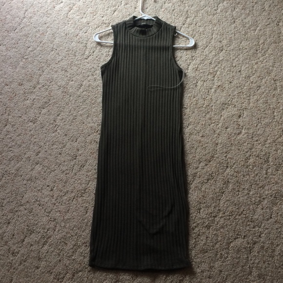 olive green turtle neck dress - Picture 1 of 2