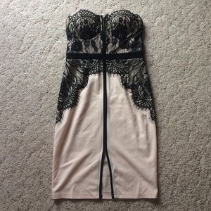 Strapless Lace Zipper Dress