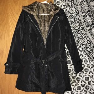 fur lined trench coat