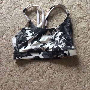 Floral Cross Back Sports Bra
