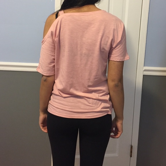 Boutique Blush Pink Cold Shoulder Blouse top XS - Picture 2 of 2