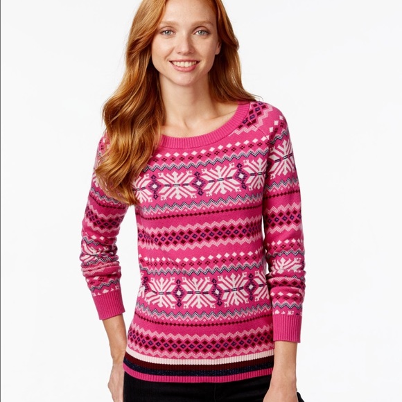 NWT pink fair isle sweater